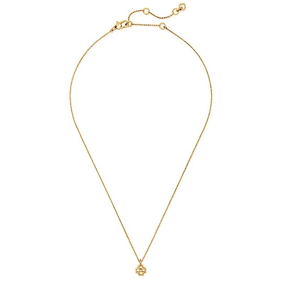KATE SPADE • Gold Spade Floral Mini Pendant Necklace - Picture 3 of 5